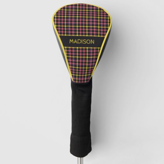 Individuelle Name Kariert / Tartan Muster Golf Headcover (Vorderseite)