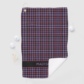 Individuelle Name Kariert / Tartan Muster Golfhandtuch (Insitu)
