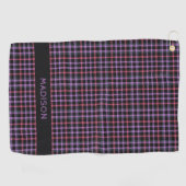 Individuelle Name Kariert / Tartan Muster Golfhandtuch (Horizontal)