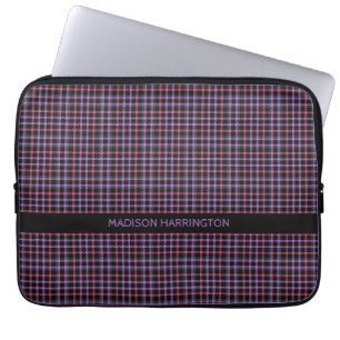 Individuelle Name Kariert / Tartan Muster Laptopschutzhülle