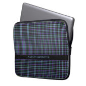 Individuelle Name Kariert / Tartan Muster Laptopschutzhülle (Vorderseite Links)