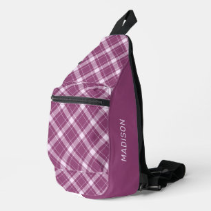 Individuelle Name Kariertes Muster Crossbody Bag
