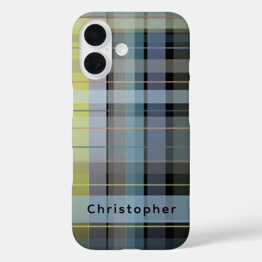 Individuelle Name Karo Tartan Black Blue Lilac Sti Case-Mate iPhone Hülle (Rückseite)