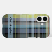 Individuelle Name Karo Tartan Black Blue Lilac Sti Case-Mate iPhone Hülle (Rückseite (Horizontal))
