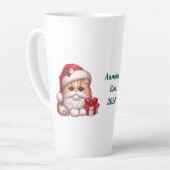 Individuelle Name-Katze mit dem Hut des Weihnachts Milchtasse (Linke Ecke)