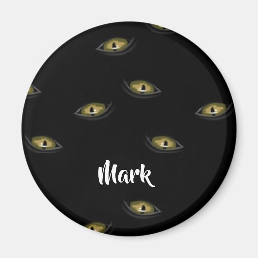 Individuelle Name Katzenaugen schwarz Magnet (Vorne)