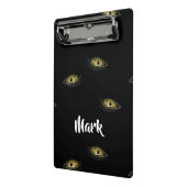 Individuelle Name Katzenaugen schwarz Mini Klemmbrett (Gewinkelt2)