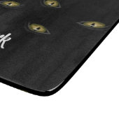 Individuelle Name Katzenaugen schwarz Schneidebrett (Ecke)