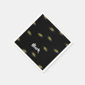 Individuelle Name Katzenaugen schwarz Serviette (Ecke)