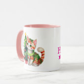 Individuelle Name Katzenkätzchen Rosa Schokolade Tasse (Vorderseite Links)