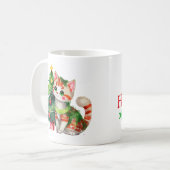 Individuelle Name Katzenkätzchen Rot Schokolade Kaffeetasse (Vorderseite Links)