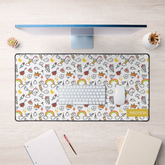 Individuelle Name Kawaii Pattern Schreibtischunterlage (Büro 1)