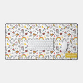 Individuelle Name Kawaii Pattern Schreibtischunterlage (Tastatur & Maus)