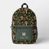 Individuelle Name | Kerngehäuse Mushroom Muster Bedruckter Rucksack (Vorderseite)