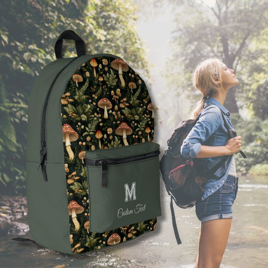 Individuelle Name | Kerngehäuse Mushroom Muster Bedruckter Rucksack