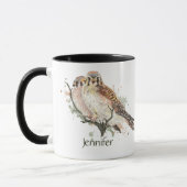Individuelle Name Kestrel Bird Naturkunde Tasse (Links)