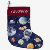 individuelle Name Kids Astronaut Galaxy Space Kleiner Weihnachtsstrumpf (Vorderseite)