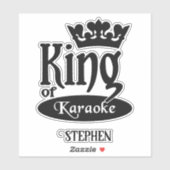 Individuelle Name King of Karaoke Aufkleber (Blatt)