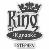 Individuelle Name King of Karaoke Aufkleber (Vorderseite)