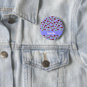 Individuelle Name Kirschen Muster blau Button (Beispiel)