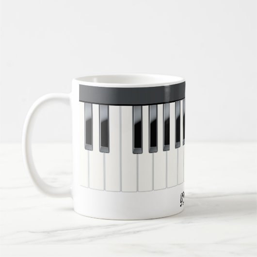 Individuelle Name-Klaviertasten Kaffeetasse (Links)