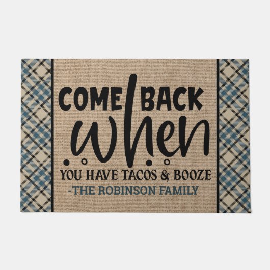Individuelle Name kommt zurück, wenn Sie Tacos Boo Fußmatte (Vorderseite)