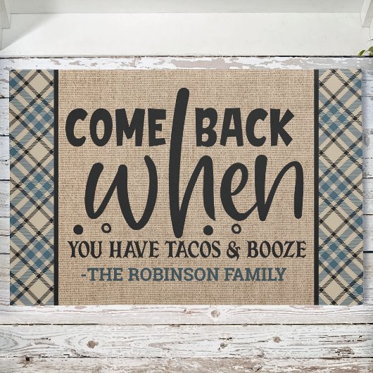 Individuelle Name kommt zurück, wenn Sie Tacos Boo Fußmatte