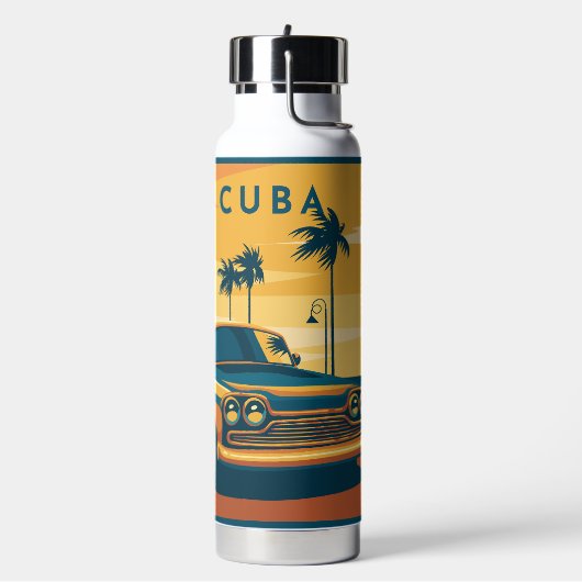 Individuelle Name Kuba Auto Illustration Trinkflasche (Links)