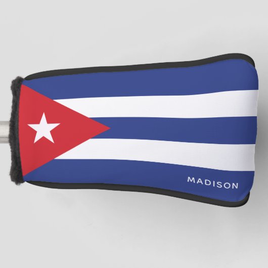 Individuelle Name-Kuba-Flagge Golf Headcover (Vorderseite)
