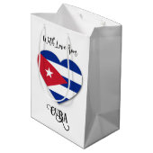 Individuelle Name Kuba Liebe Mittlere Geschenktüte (Rückseite Schrägansicht)