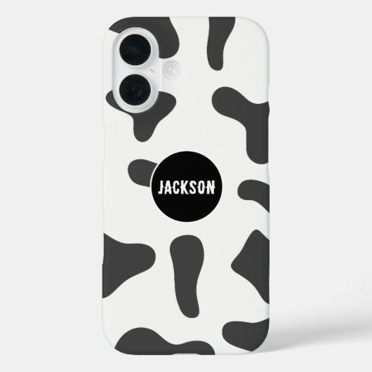 Individuelle Name Kuh drucken Schwarz-weiß Case-Mate iPhone Hülle (Rückseite)