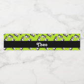 Individuelle Name Kühe nach grünem Muster Wasserflaschenetikett (Einzelnes Label)