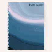 Individuelle Name l Blue Ocean Wasserfarbe Zurück Notizblock (Vorderseite)