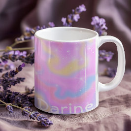 Individuelle Name l Colorful Glitzern Rainbow Girl Kaffeetasse