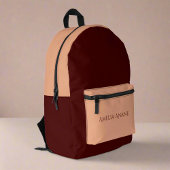Individuelle Name l Einzigartiges Dunkles Rot und Bedruckter Rucksack