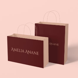 Individuelle Name l Elegant Rot und Rot Rosa Große Geschenktüte