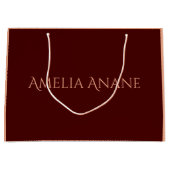 Individuelle Name l Elegant Rot und Rot Rosa Große Geschenktüte (Vorderseite)
