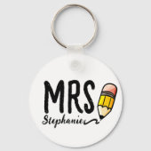 Individuelle Name l Niedliche Bleistift-Typografie Schlüsselanhänger (Vorderseite)