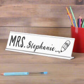 Individuelle Name l Niedliche Bleistift-Typografie Schreibtischnamensplakette