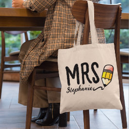 Individuelle Name l Niedliche Bleistift-Typografie Tragetasche