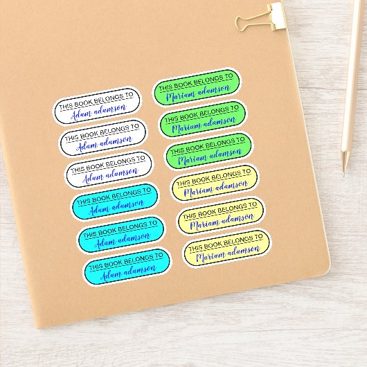 Individuelle Name Labels (Dieses Buch gehört dem B (Notizbuch)