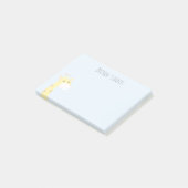 Individuelle Name lächelnd Giraffe Light Blue 4x3 Post-it Klebezettel (angewinkelt)