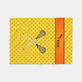 Individuelle Name Lacrosse Sticks Gelbe Polka Punk Fleecedecke (Vorderseite (Horizontal))