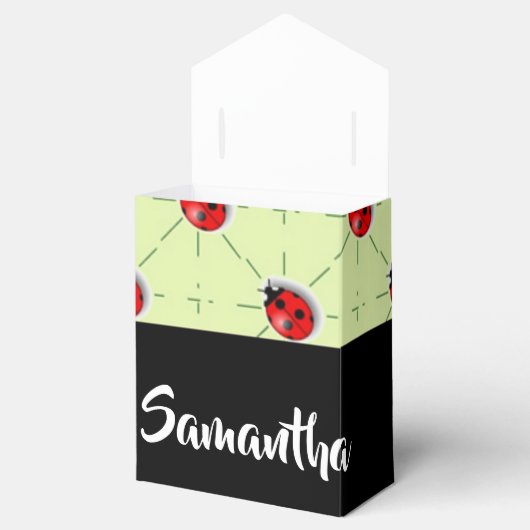 Individuelle Name-Ladybugs-Muster Geschenkschachtel (Geöffnet)