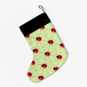 individuelle Name-Ladybugs-Muster Kleiner Weihnachtsstrumpf (Rückseite (Hängend))