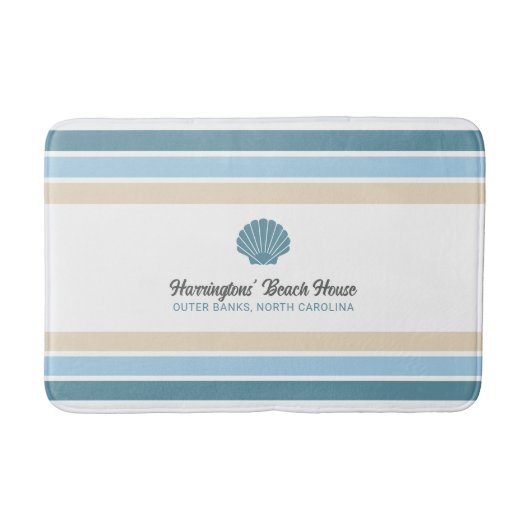Individuelle Name & Lage Beach House Badematte (Vorderseite)