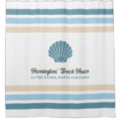 Individuelle Name & Lage Beach House Duschvorhang (Vorderseite)