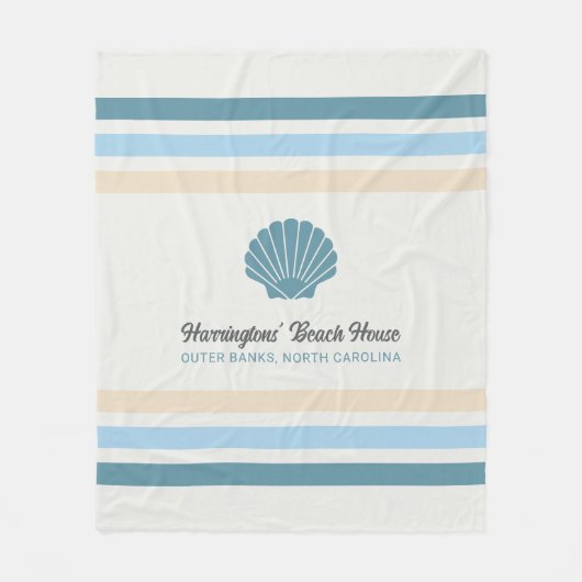 Individuelle Name & Lage Beach House Fleecedecke (Vorderseite)