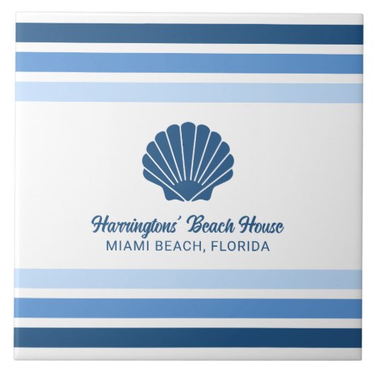 Individuelle Name & Lage Beach House Fliese (Vorderseite)