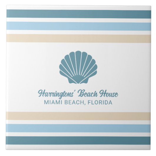 Individuelle Name & Lage Beach House Fliese (Vorderseite)